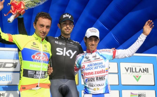 The final stage podium: Rabottini, Cataldo and Rosa