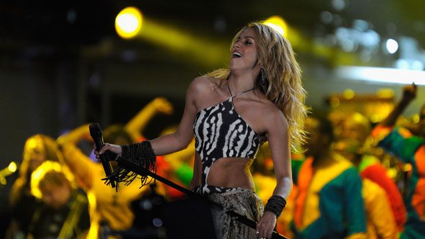 Shakira performs during the kick-off celebration concert