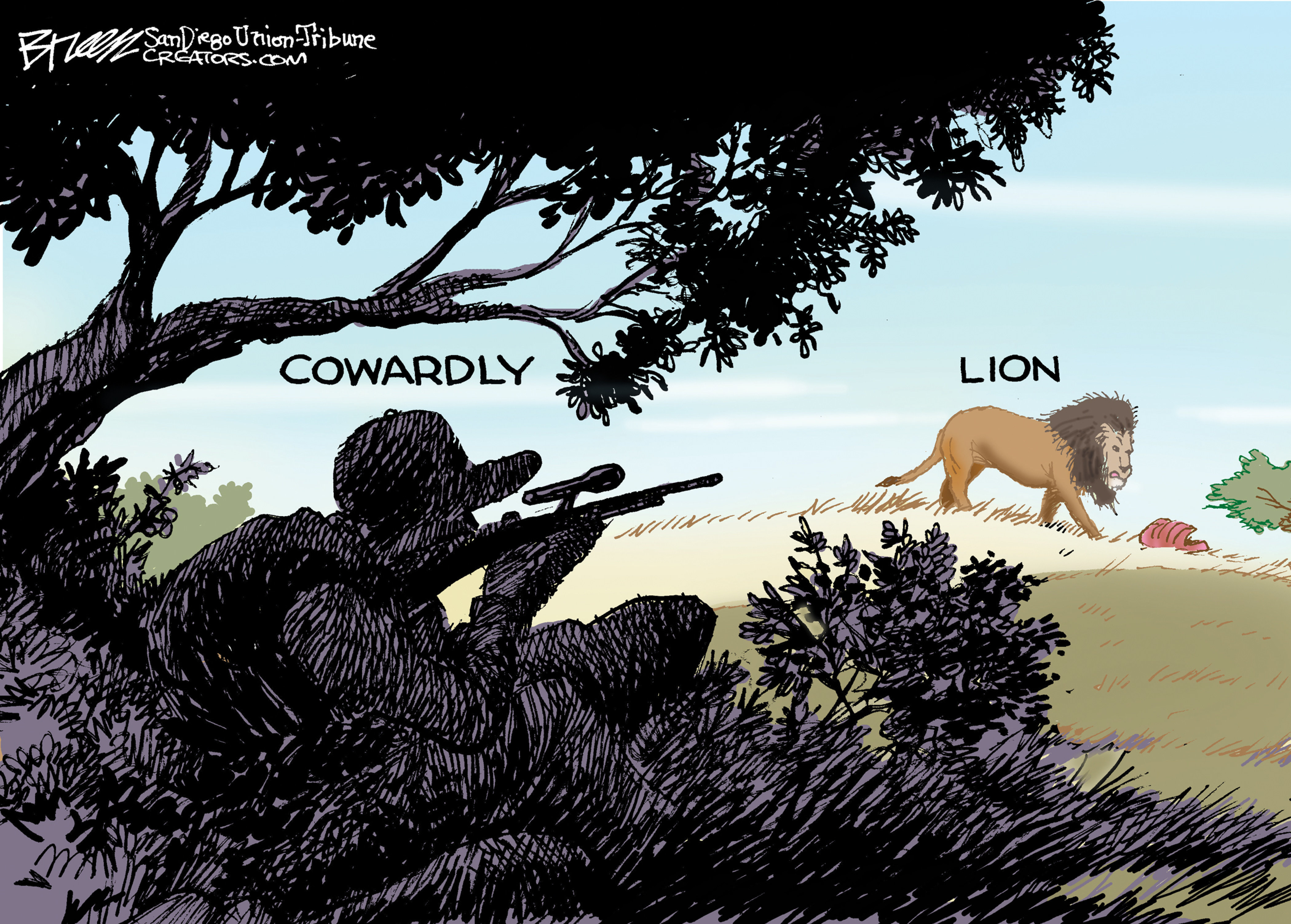 Editorial cartoon Cecil the Lion
