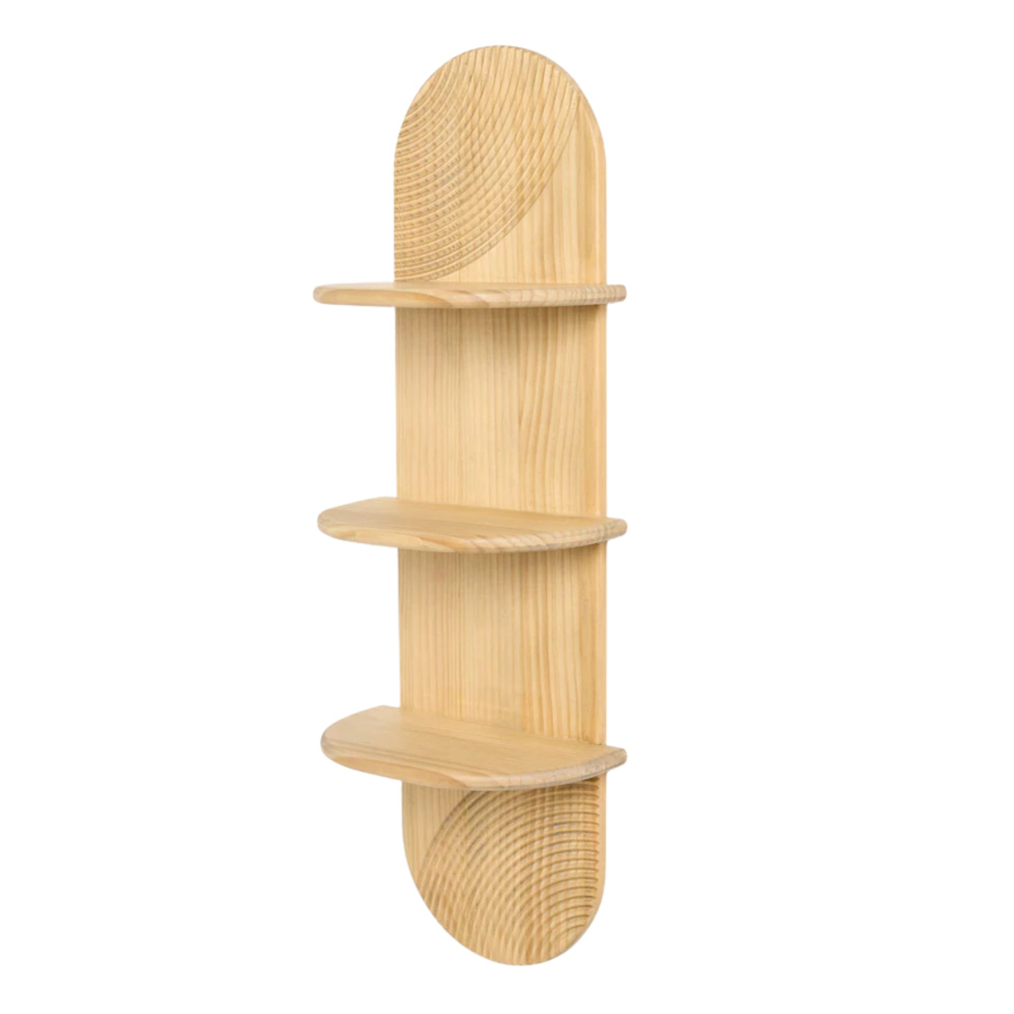Natural Carved 3 Tier Wall Shelf