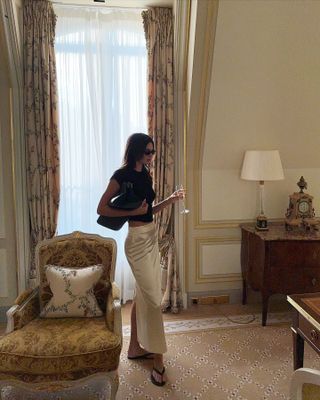 Kendall Jenner in a hotel room in Paris