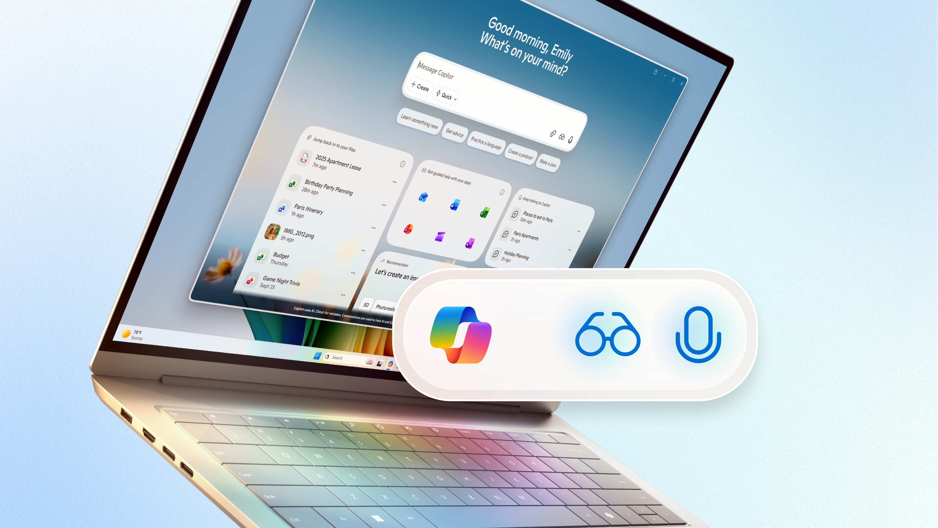 Copilot on the taskbar promo image