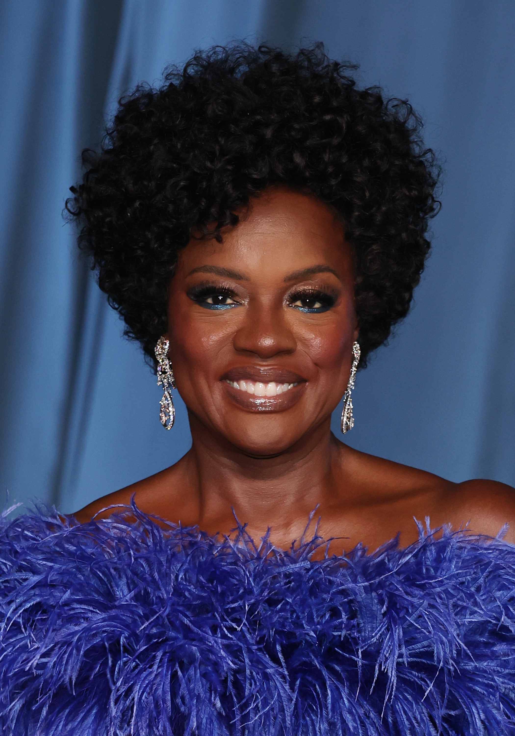 viola davis with short, coily hair