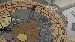 Renders of the Antikythera mechanism.