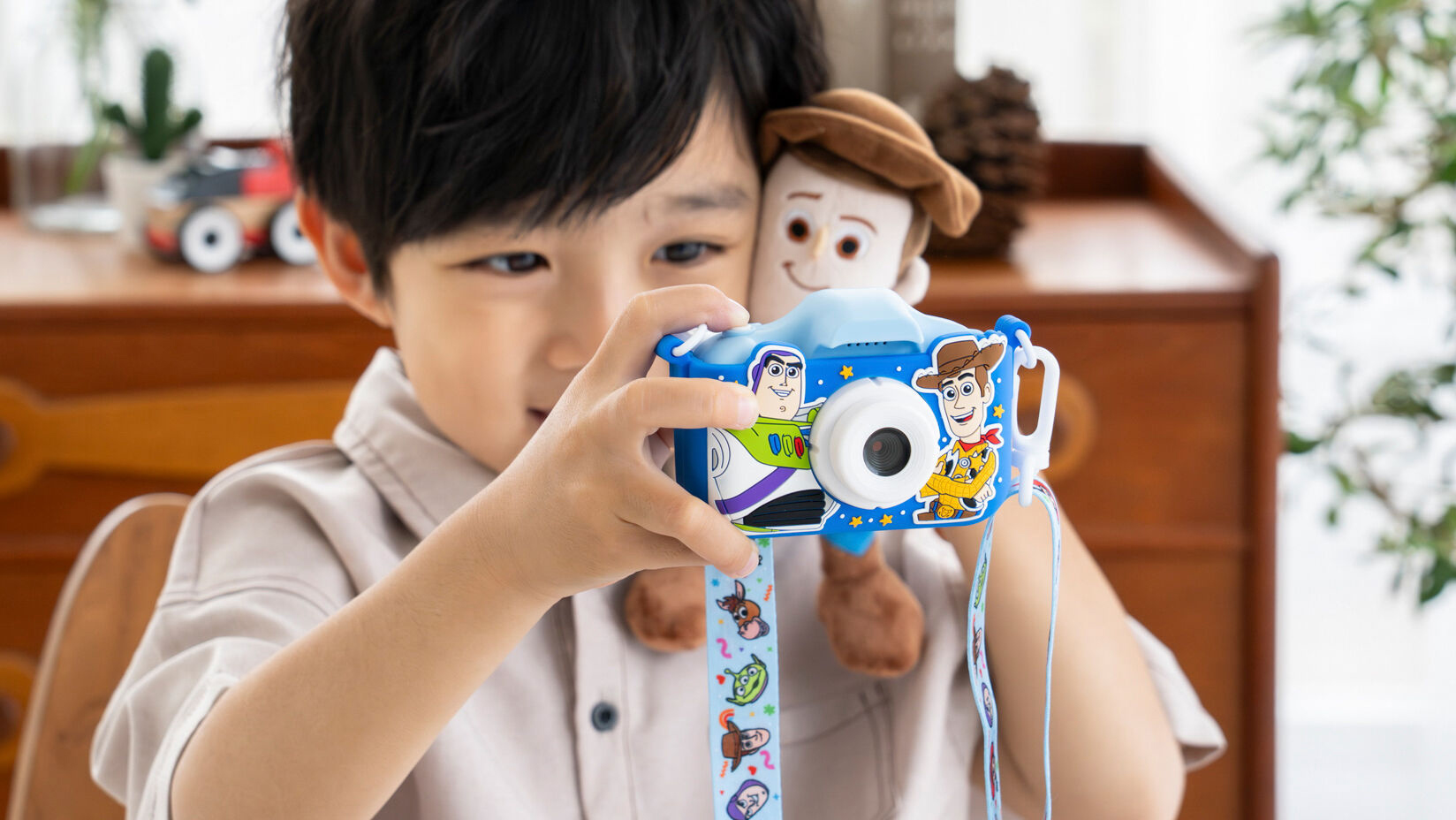 Toy Story Kids Camera being used by a child indoors