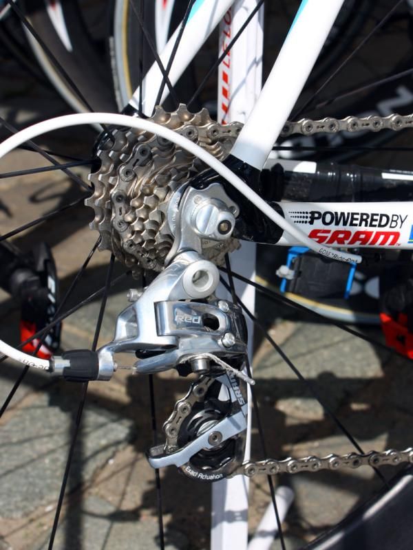 Ag2r-La Mondiale team bikes feature full SRAM Red groups.