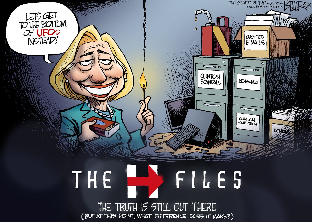 Political cartoon U.S. Hillary Clinton Files