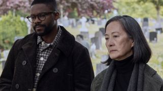 Jovan Adepo as Saul Durand, Rosalind Chao as Ye Wenjie in episode 107 of 3 Body Problem
