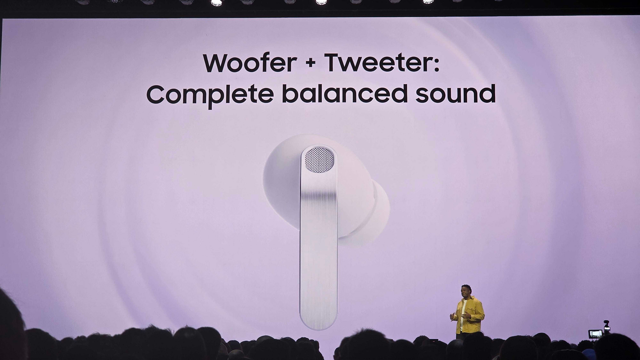 New Galaxy Buds 4 features as seen on stage at Galaxy Unpacked 2026