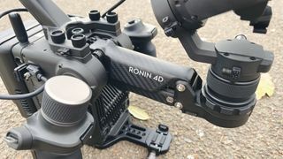 The DJI Ronin 4D resting concrete