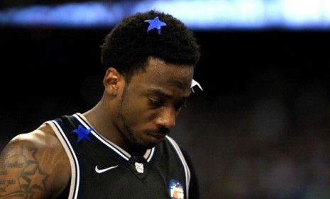 Butler Bulldog Shawn Vanzant walks off the court after losing to the Connecticut Huskies in the NCAA championship game.