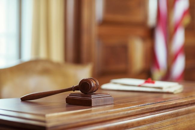 A gavel on a desk