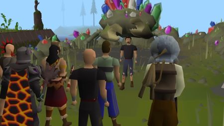 Old School RuneScape gemstone crab in front of a crowd