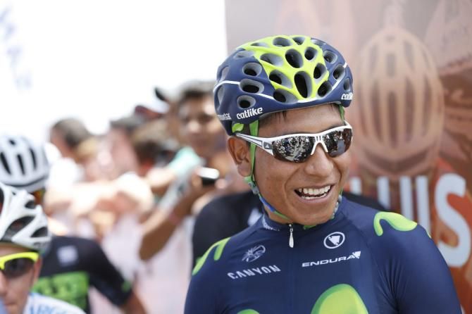 A happy Nairo Quintana ahead of the stage