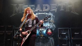 Megadeth’s Dave Mustaine playing guitar onstage in 2007