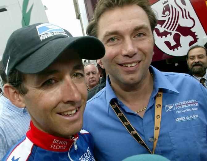 Roberto Heras and Johan Bruyneel at the Vuelta