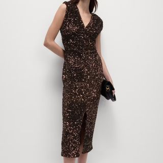 M&S Sequin V-Neck Dress