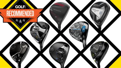 An array of different fairway woods in a grid system