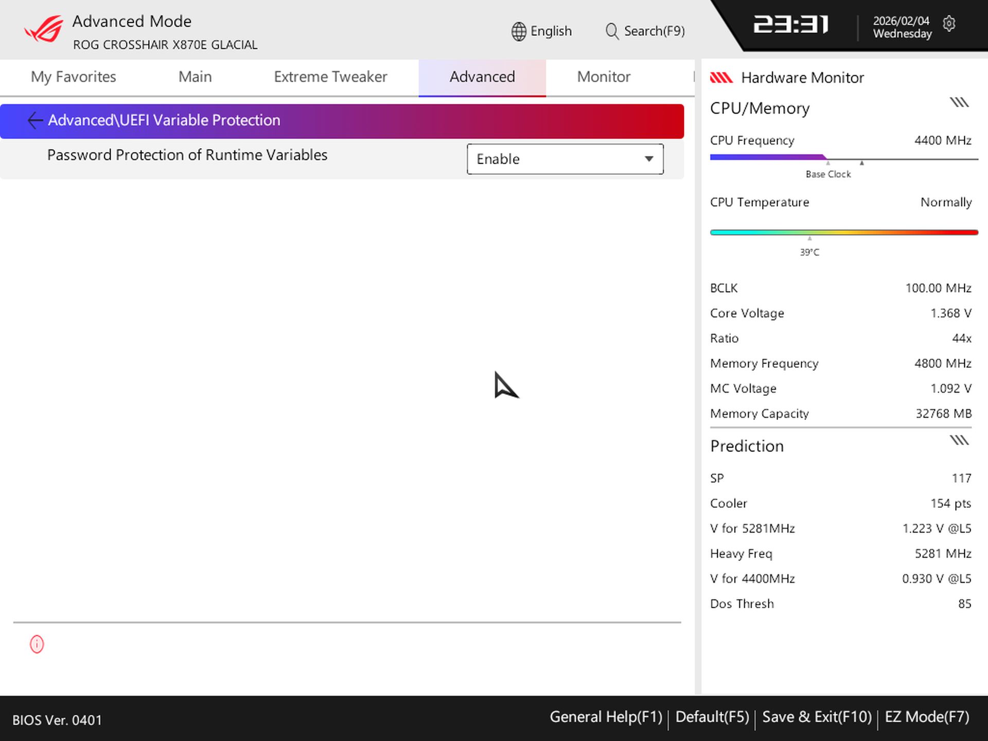 Asus ROG Crosshair X870E Glacial - BIOS