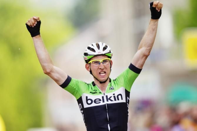 Bauke Mollema (Belkin) celebrates victory