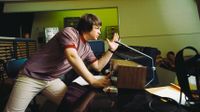 Singer and mastermind Brian Wilson of the rock and roll band "The Beach Boys" directs from the control room while recording the album "Pet Sounds" in 1966 in Los Angeles, California