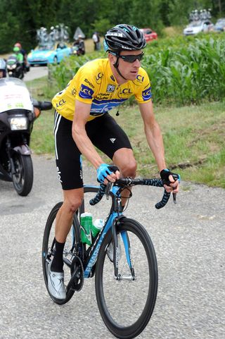 Bradley Wiggins, race leader, Criterium du Dauphine 2011, stage four