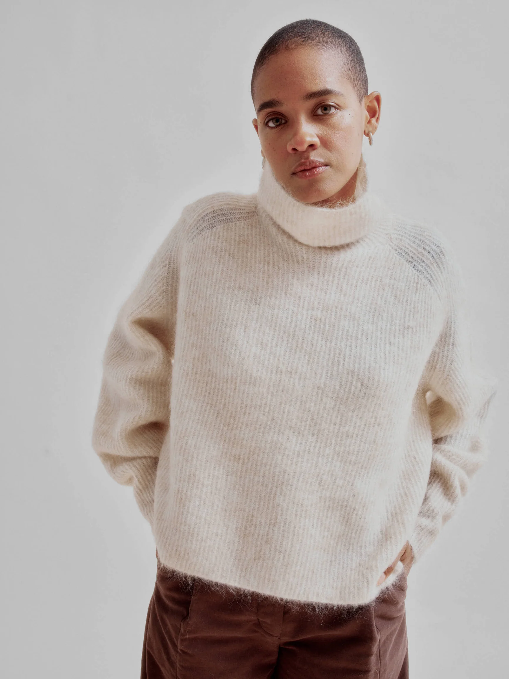 Sayaka Davis, Mohair Highneck in Wheat