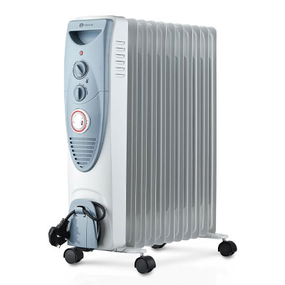 blue and white oil filled radiator