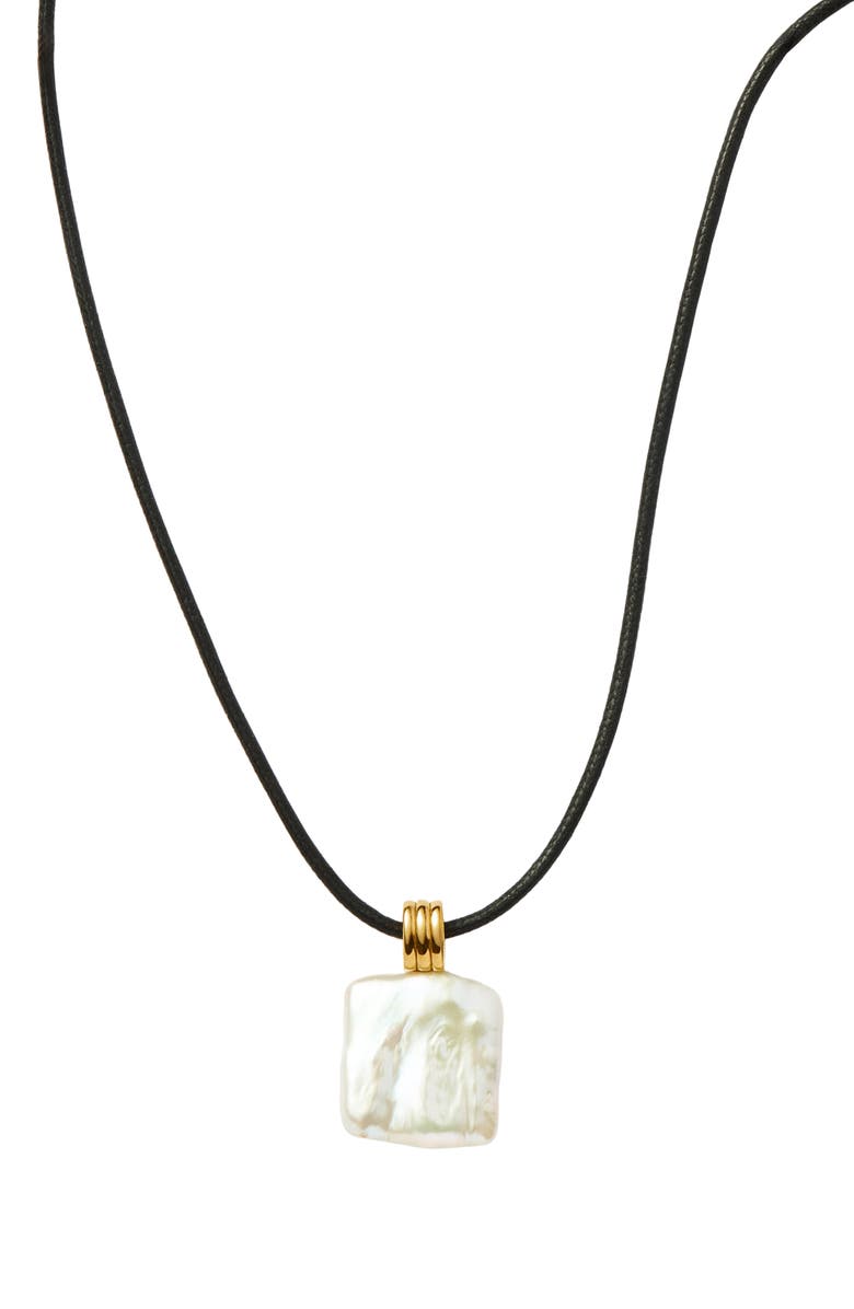 Square Freshwater Pearl Pendant Necklace