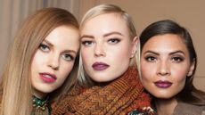 Models backstage prior to the House of Mea show on day 3 of London Fashion Week Autumn Winter 2016 at Fashion Scout Venue on February 21, 2016 in London, England