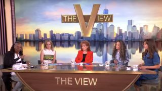 Whoopi Goldberg, Sara Haines, Joy Behar, Sunny Hostin and Alyssa Farrah Griffin around table on The View