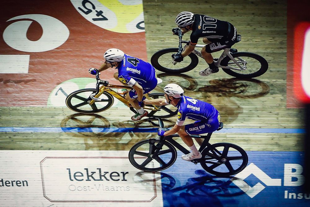 Iljo Keisse and Elia Viviani won the first Madison on day 4 at the Gent Six