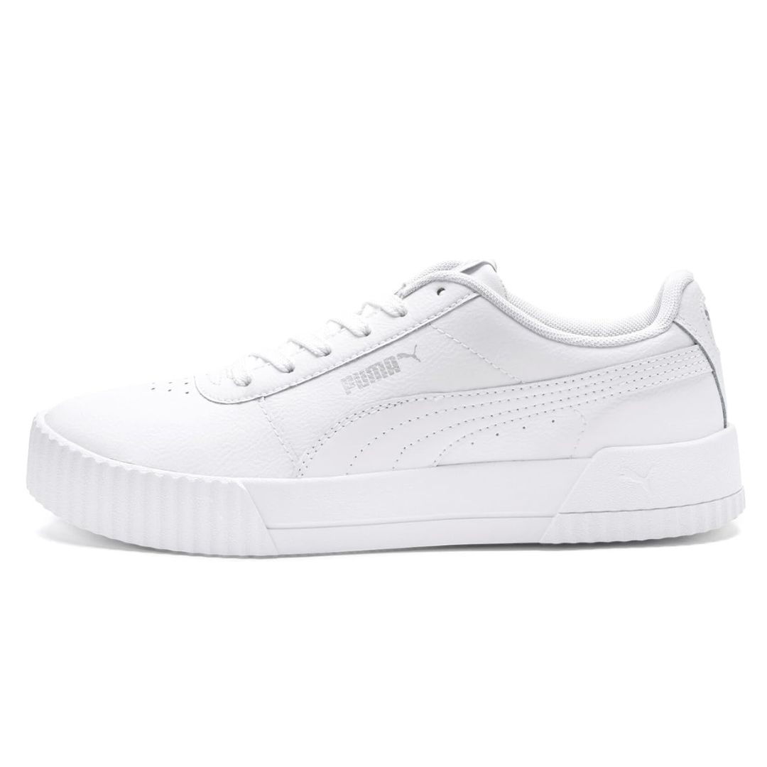 PUMA White And Silver Carina L Sneakers