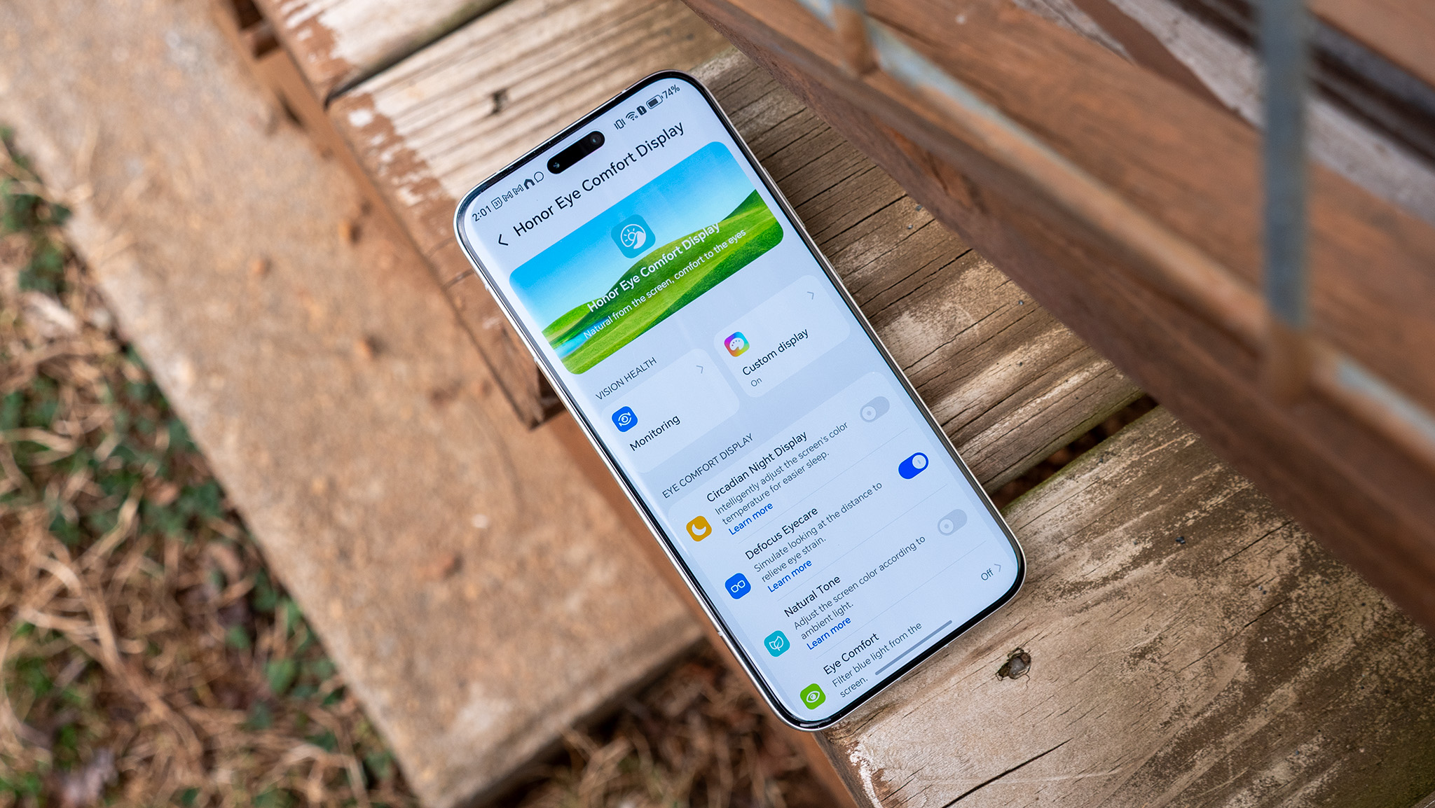 The eye comfort settings on the Honor Magic 8 Pro