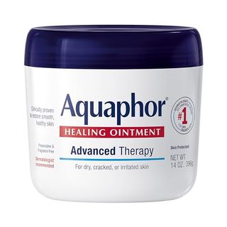 Aquaphor Healing Ointment Advanced Therapy Hautschutz, Körperfeuchtigkeitscreme für trockene Haut, kleinere Schnitte und Verbrennungen, trockene Nagelhaut, rissige Fersen, Hände und Lippen, 14-Unzen-Glas