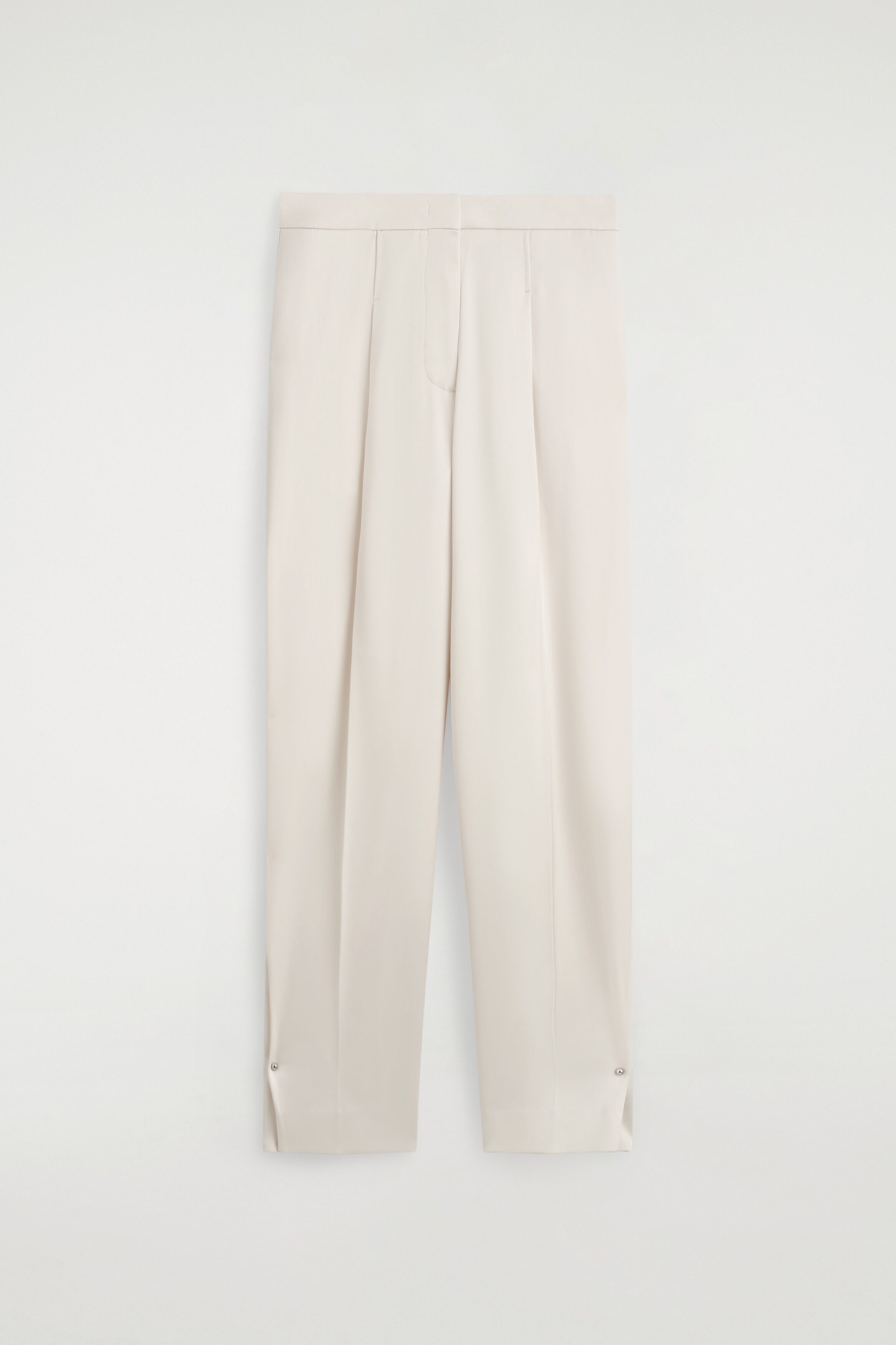 Tailored Matte-Satin Barrel-Leg Pants