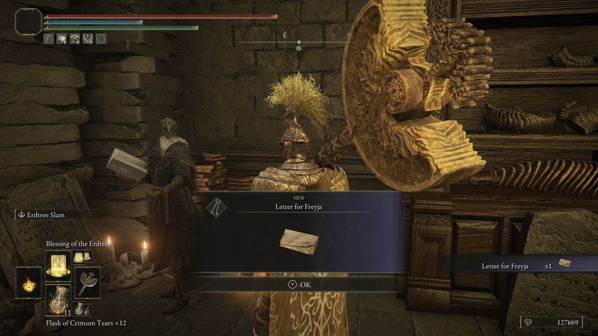 Elden Ring Ansbach quest - Letter to Freyja