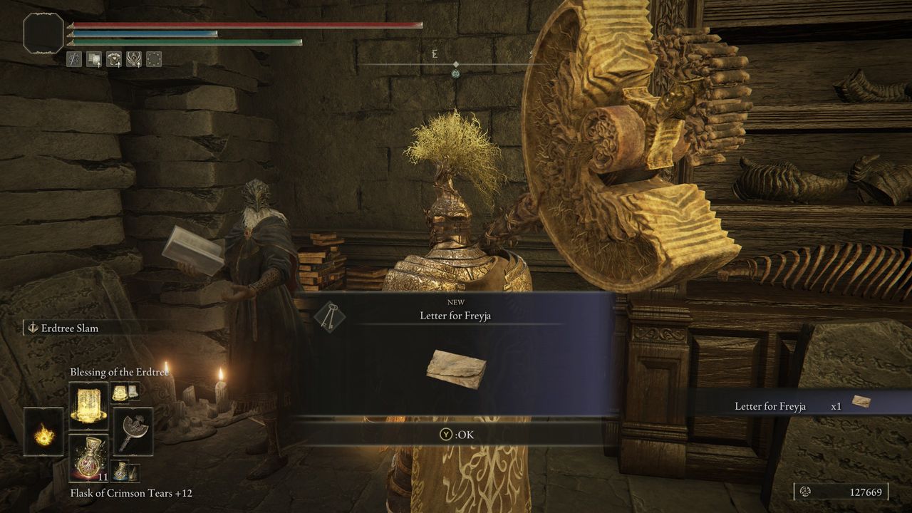 Elden Ring Ansbach quest - Letter to Freyja