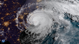 Government weather satellites captured this image of Hurricane Florence shortly after its landfall Sept. 14, 2018.