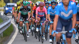 The peleton and the pink jersey at the Giro d'Italia