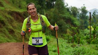 Author Lily Canter running an ultramarathon in Tanzania