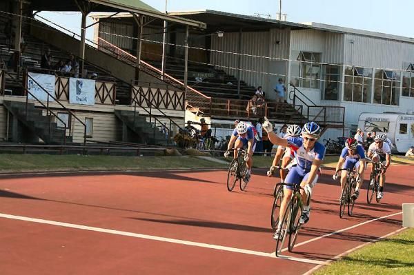 Aaron Cooper wins the C Grade scratch race.