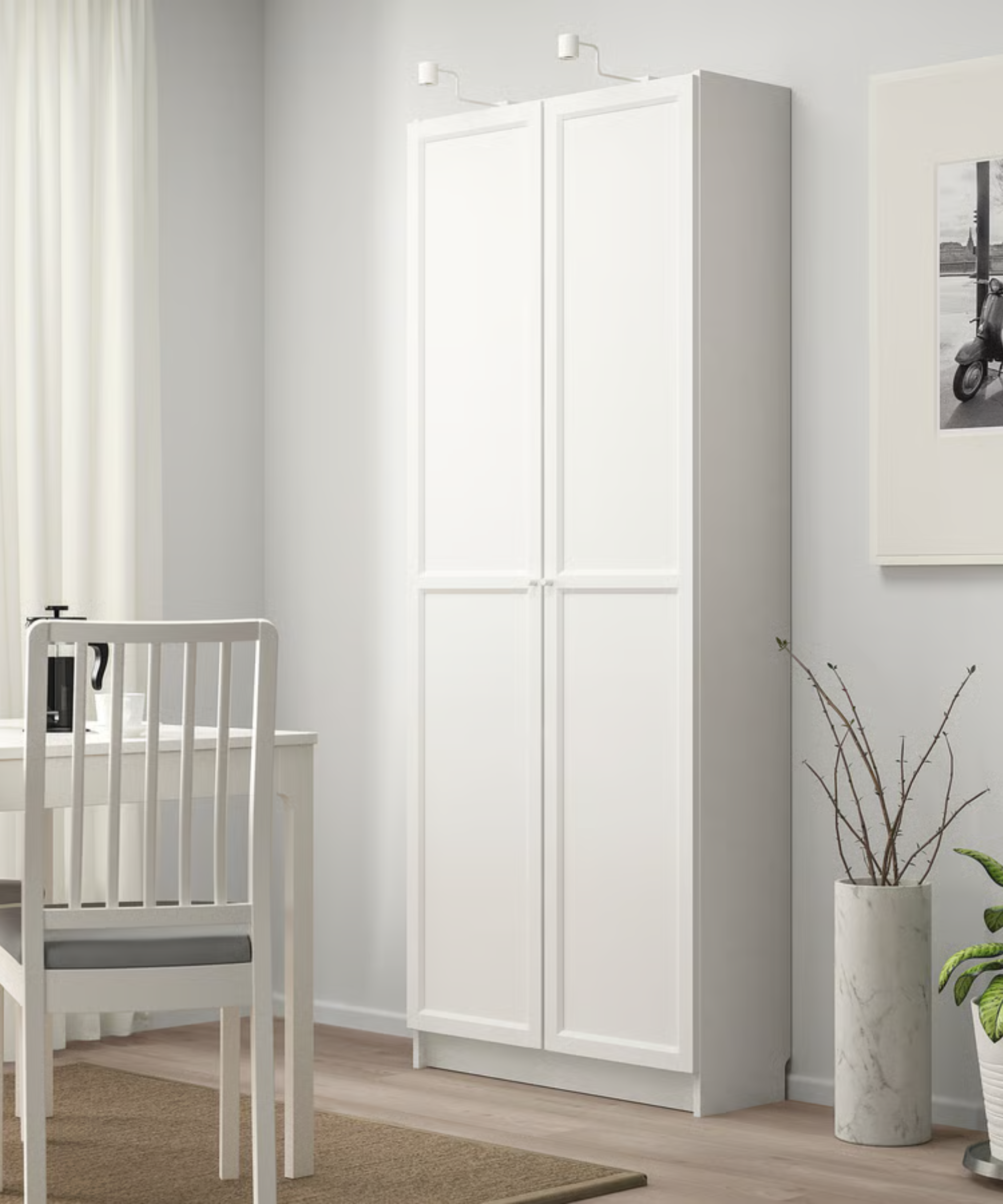 a white bookcase