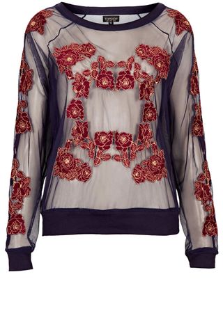 Topshop Embroidered Sheer Sweat, £38