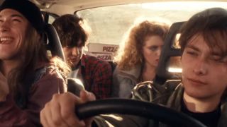 Edward Furlong driving a car with his friends in Detroit Rock City