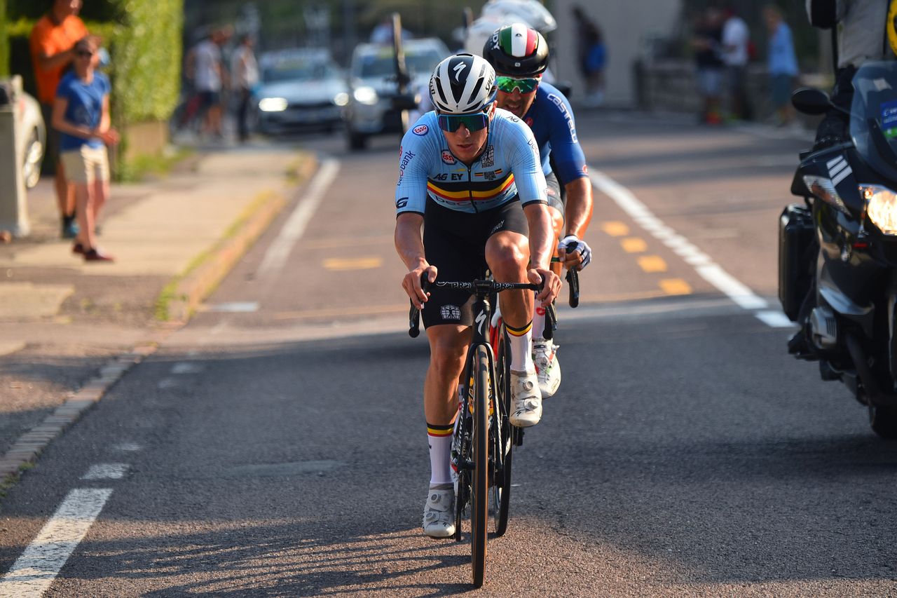 2021 UEC Road European Championships Trento Elite Mens Road Race Trento Trento 1792 km 12092021 Remco Evenepoel Belgium Sonny Colbrelli Italy photo Dario BelingheriBettiniPhoto2021