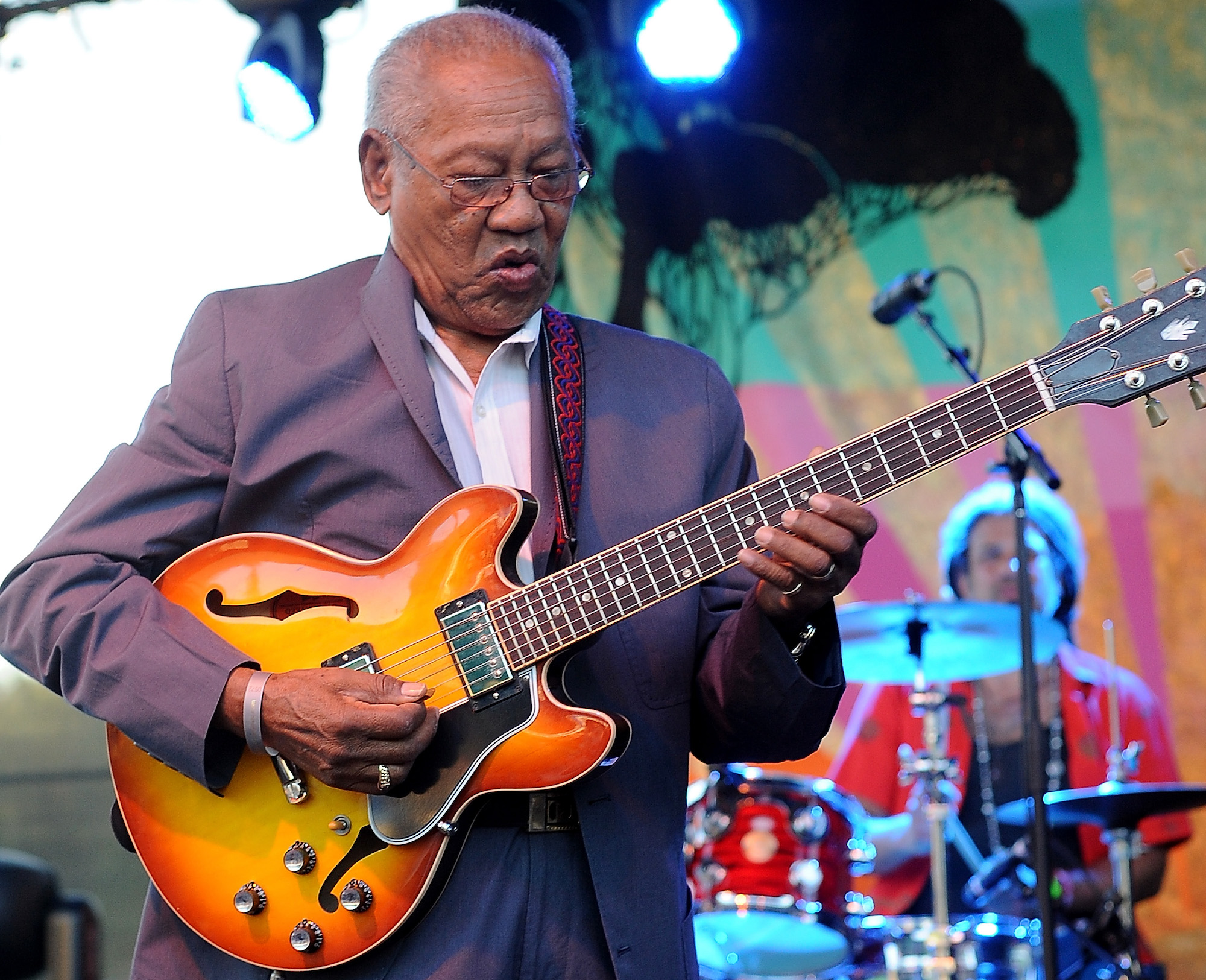 Ernest Ranglin performs onstage at the Plumas County Fairgrounds in Quincy, California on July 2, 2011