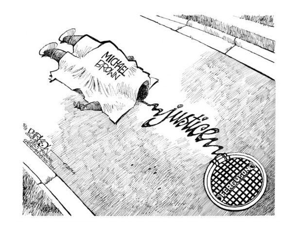 Editorial cartoon national Michael Brown Ferguson