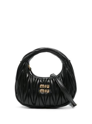 Black Matelassé Leather Mini Bag