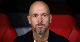 Manchester United manager Erik ten Hag during the UEFA Champions League match between FC Bayern München and Manchester United at Allianz Arena on September 20, 2023 in Munich, Germany.